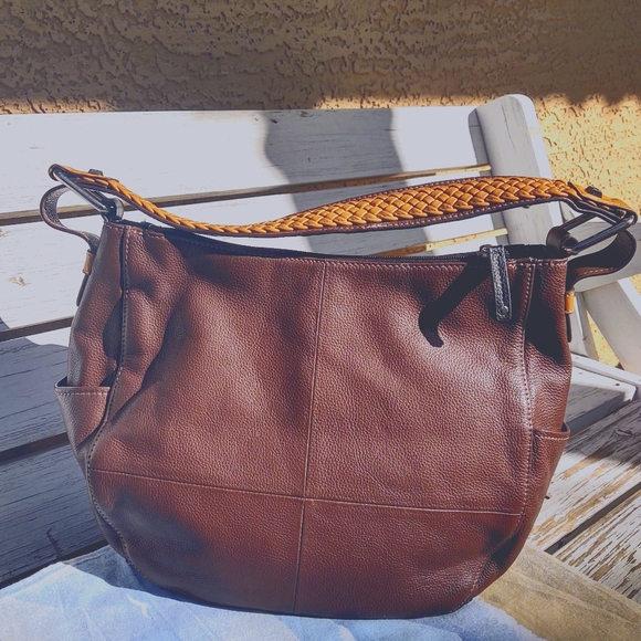 Tignanello Handbags - Tignanello Brown Leather Hobo Shoulder Bag